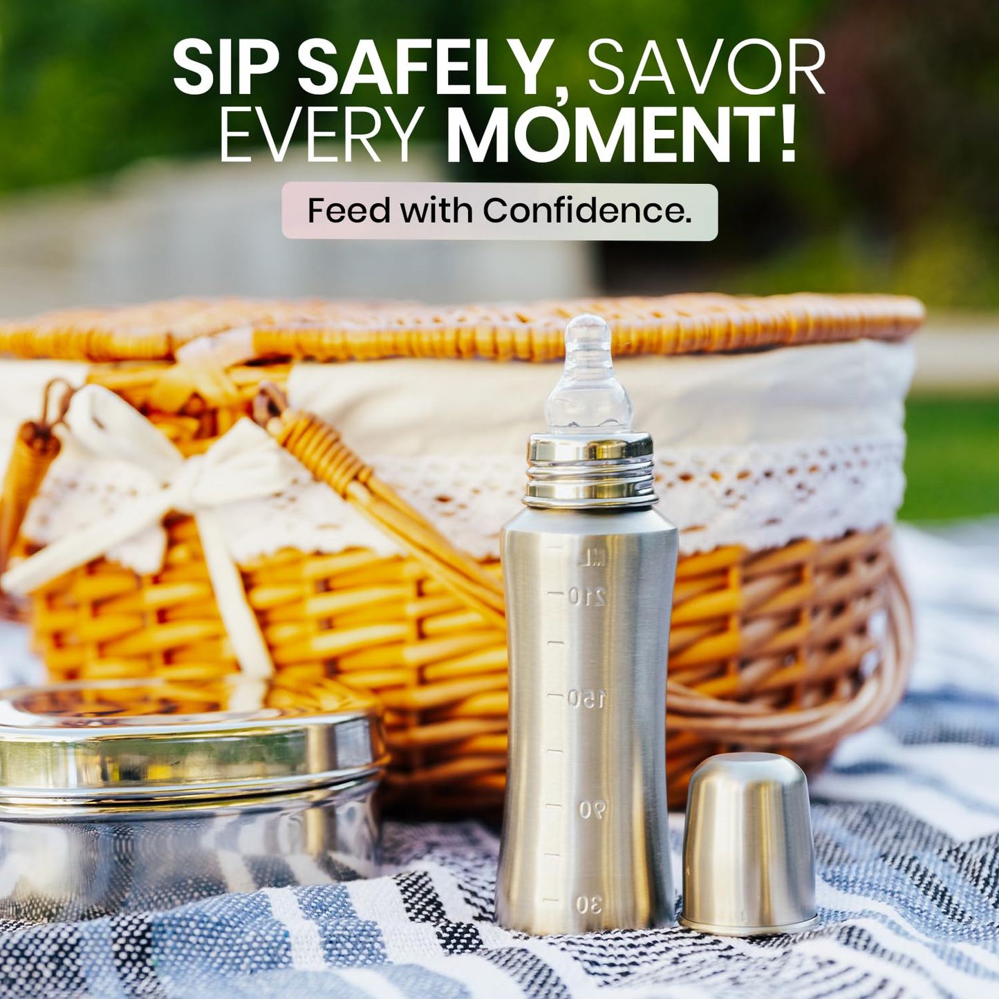 Large Stainless Steel Baby Feeding Bottle | 250 ML